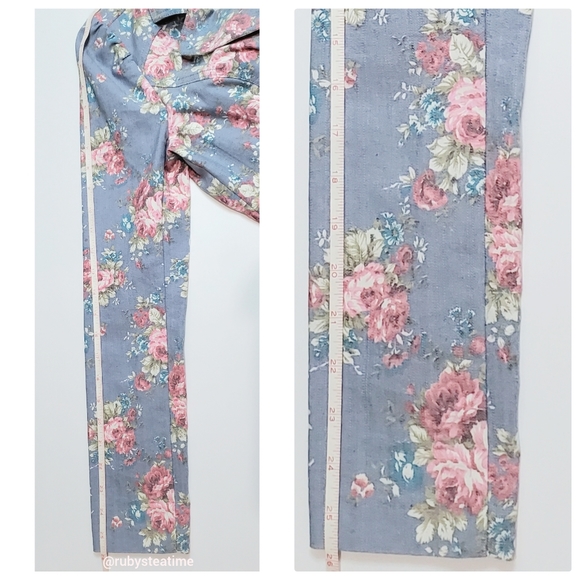 Free People Floral Crop Blazer - Blue and Pink - Picture 9 of 11